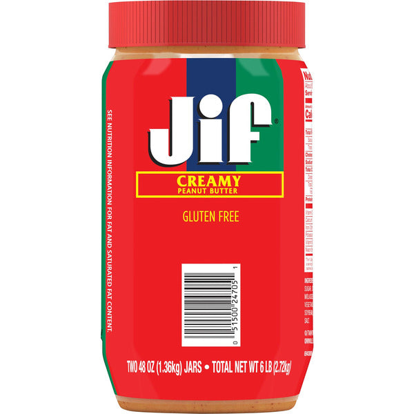 Jif Creamy Peanut Butter, 48 oz, 2 ct