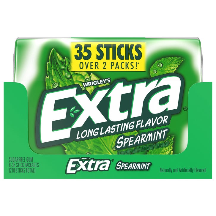 Extra Sugar Free Chewing Gum, Spearmint, Mega Pack, 35 Sticks, 6-count