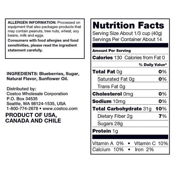 Kirkland Signature Whole Dried Blueberries, 20 oz