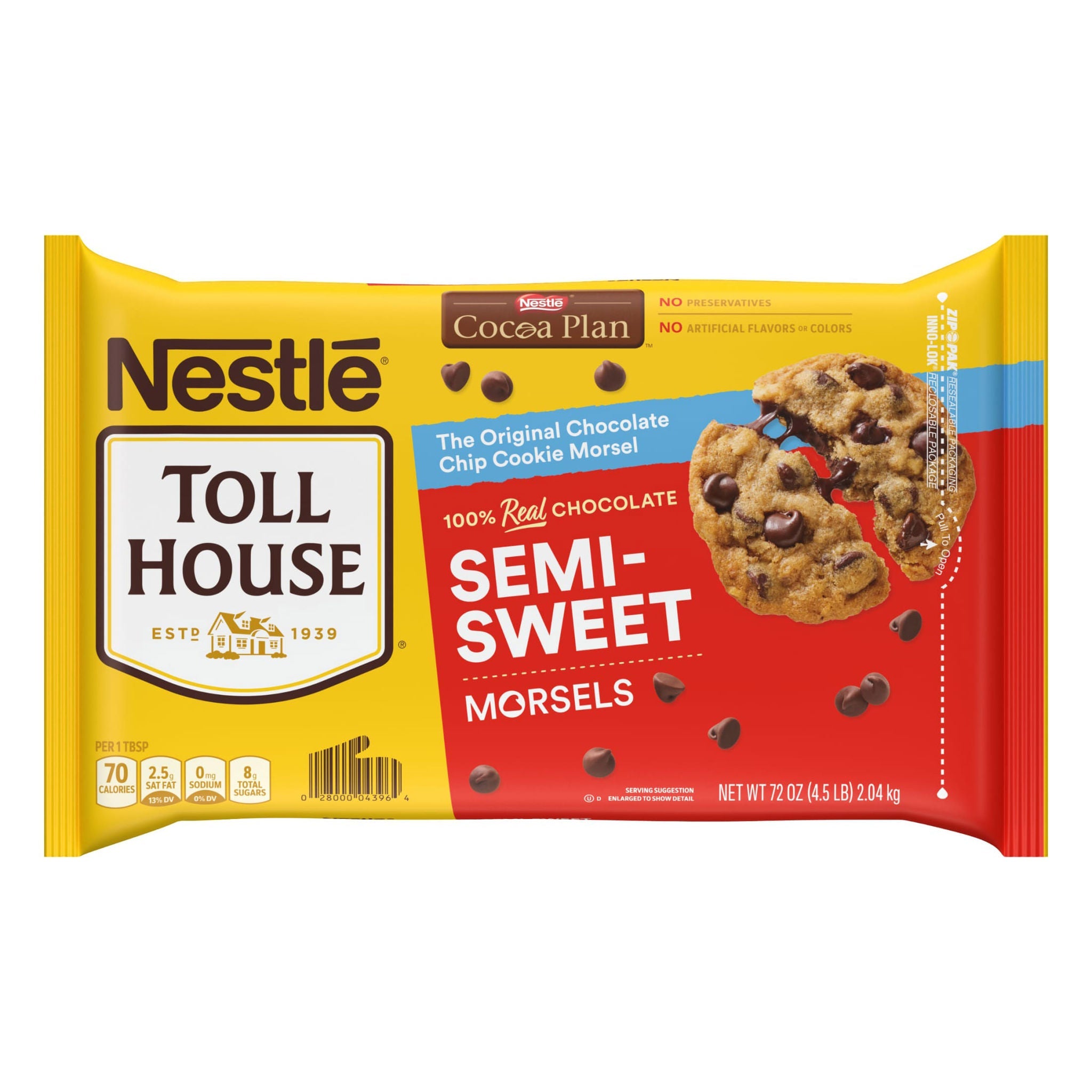 Nestlé Toll House, Semi-Sweet Chocolate Chip Morsels, 72 oz