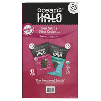 Ocean's Halo Organic Seaweed Snack, Maui Onion & Sea Salt, 0.14 oz, 25 ct