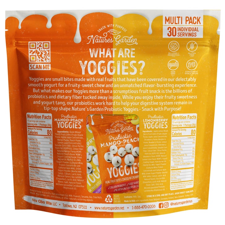 Nature's Garden, Probiotic Yoggies Variety, 0.7 oz,  30-count