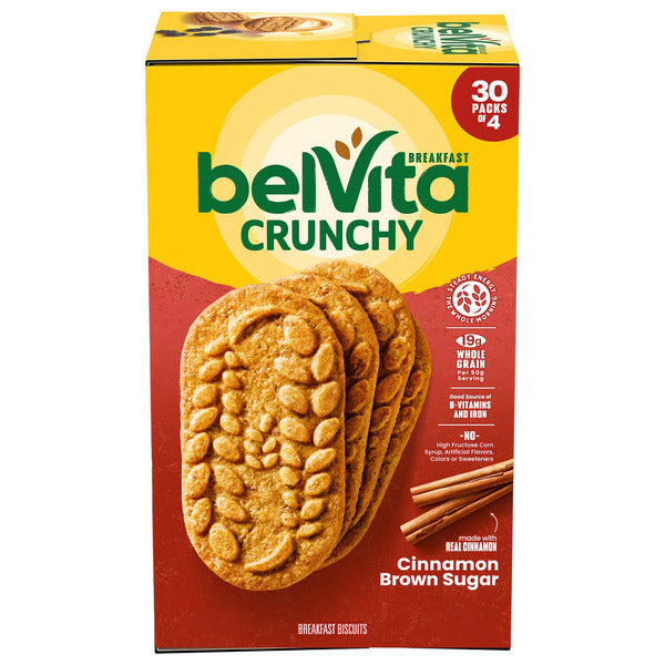 belVita Breakfast Biscuits, Cinnamon Brown Sugar, 1.76 oz, 30 ct