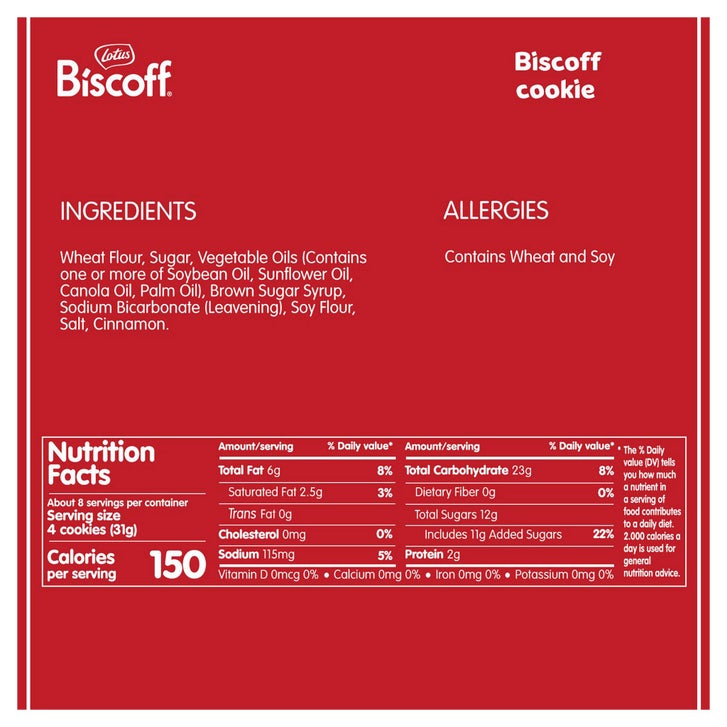 Lotus Biscoff Cookies, 8.8 oz., 4 Count