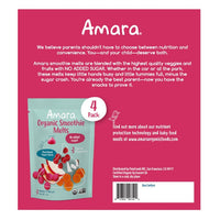 Amara Organic Yogurt Smoothie Carrot Raspberry Melts, 4 (1 oz) bag per box