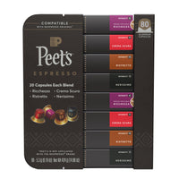 Peet's Coffee Nespresso Compatible Aluminum Capsules, 80-count