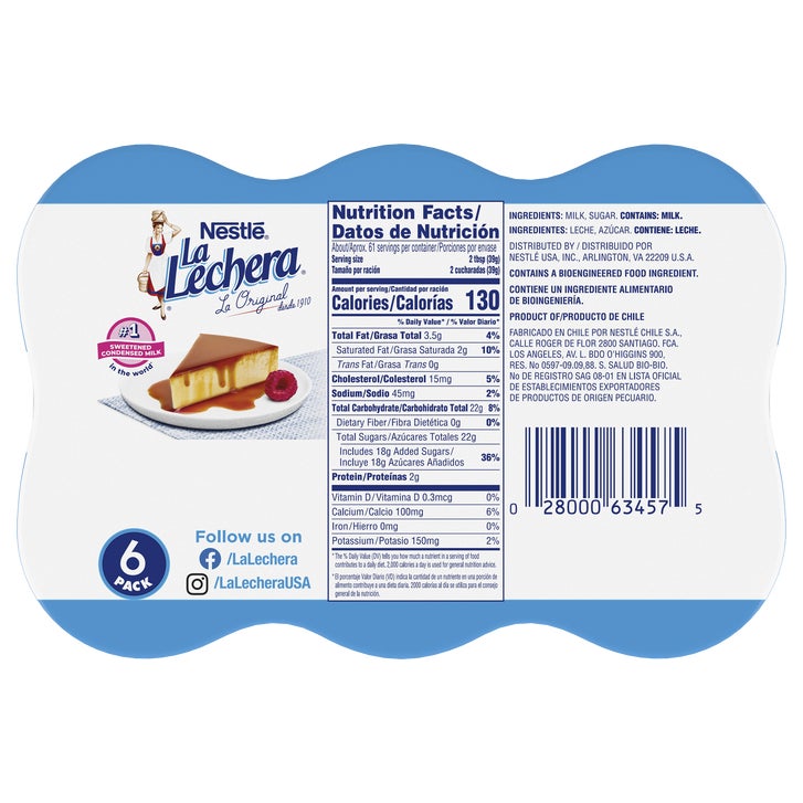 Nestlé La Lechera Sweetened Condensed Milk, 14 oz, 6 ct