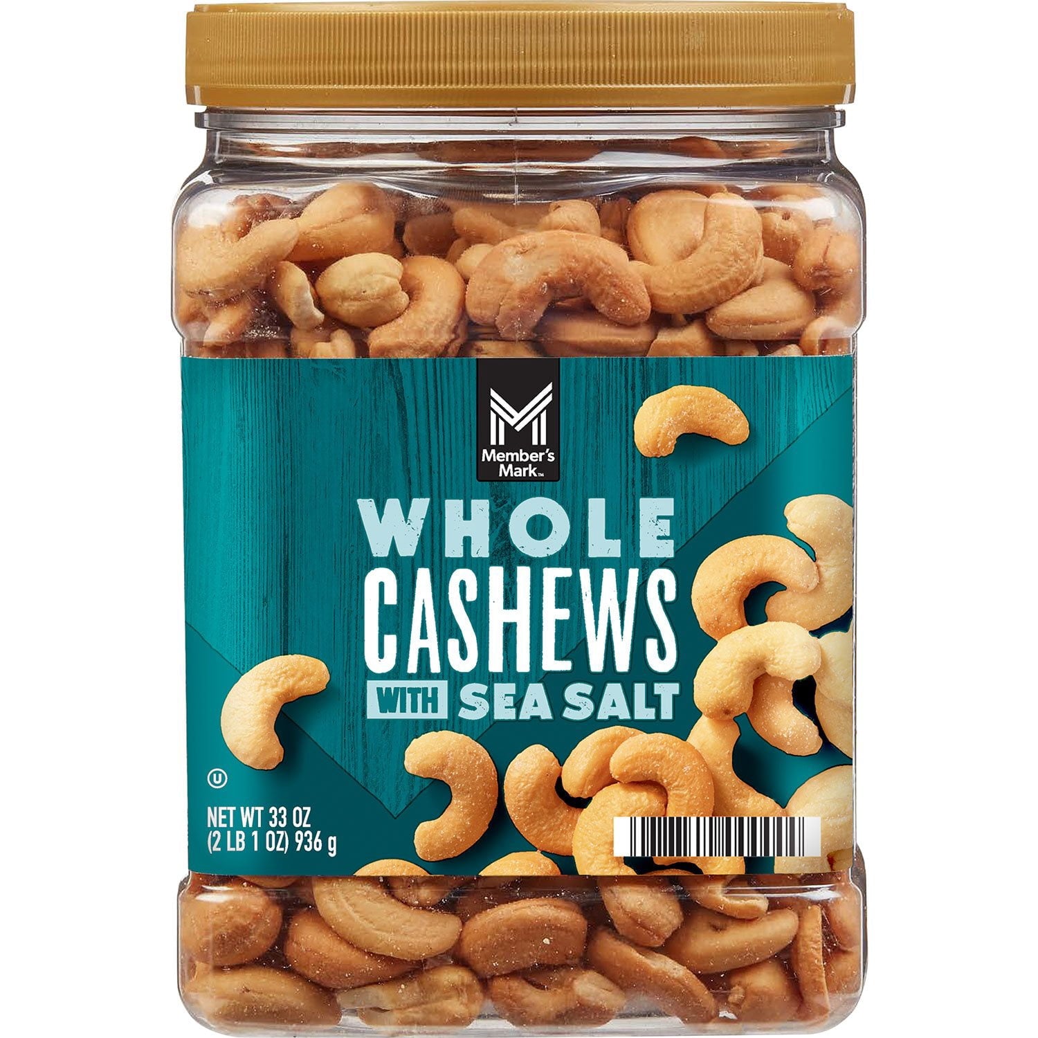 Member's Mark Roasted Whole Cashews with Sea Salt, 33 oz.