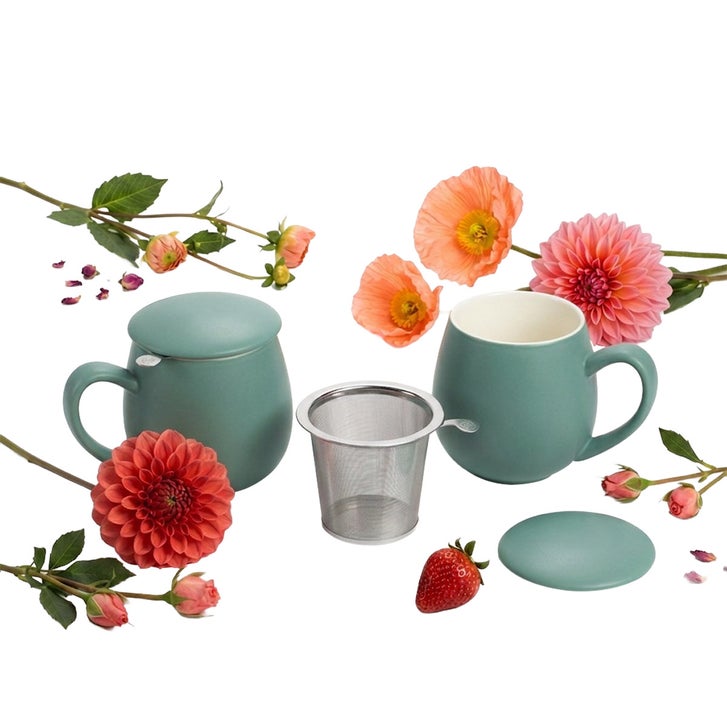 Brook 37 Ambrosia Gift Box Tea Collection, 4 Loose Leaf Tins (4 oz Total)  2 Teacups & Infusers