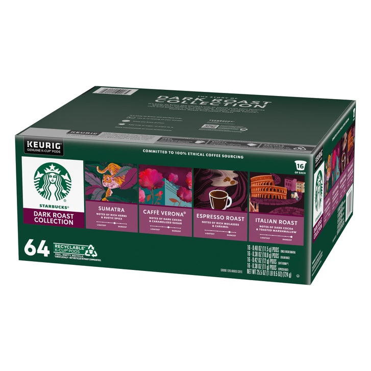 Starbucks Dark Roasts Variety Pack K-Cup Pod, 64-count