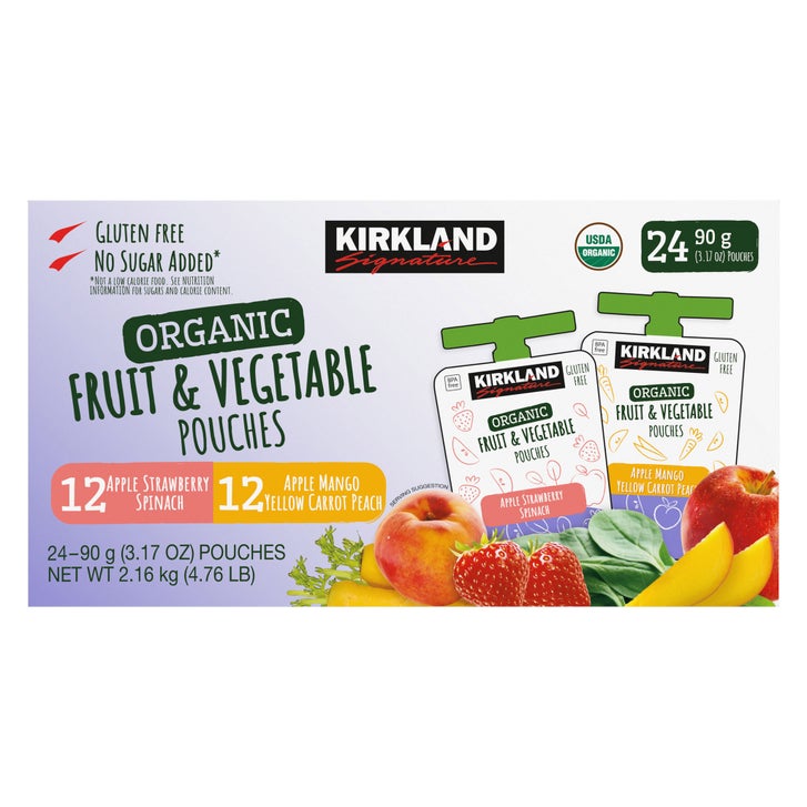 Kirkland Signature, Organic Fruit and Vegetable Pouches, Variety Pack, 3.17 oz, 24-count