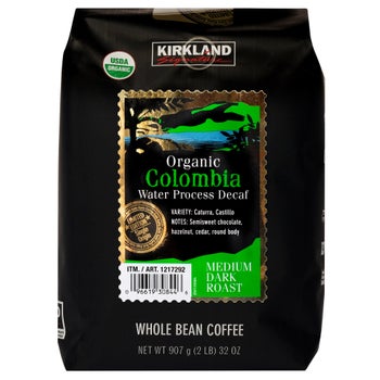 Kirkland Signature Organic Colombian Decaf Whole Bean Coffee, 2 lbs