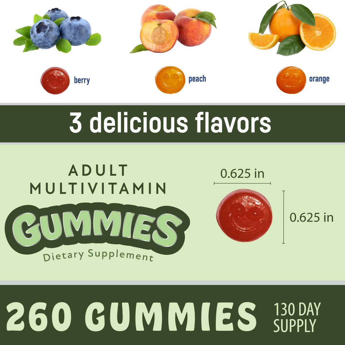 Member's Mark Adult Multivitamin Gummies, Assorted Fruit Flavors, 260 ct.