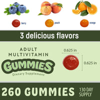 Member's Mark Adult Multivitamin Gummies, Assorted Fruit Flavors, 260 ct.