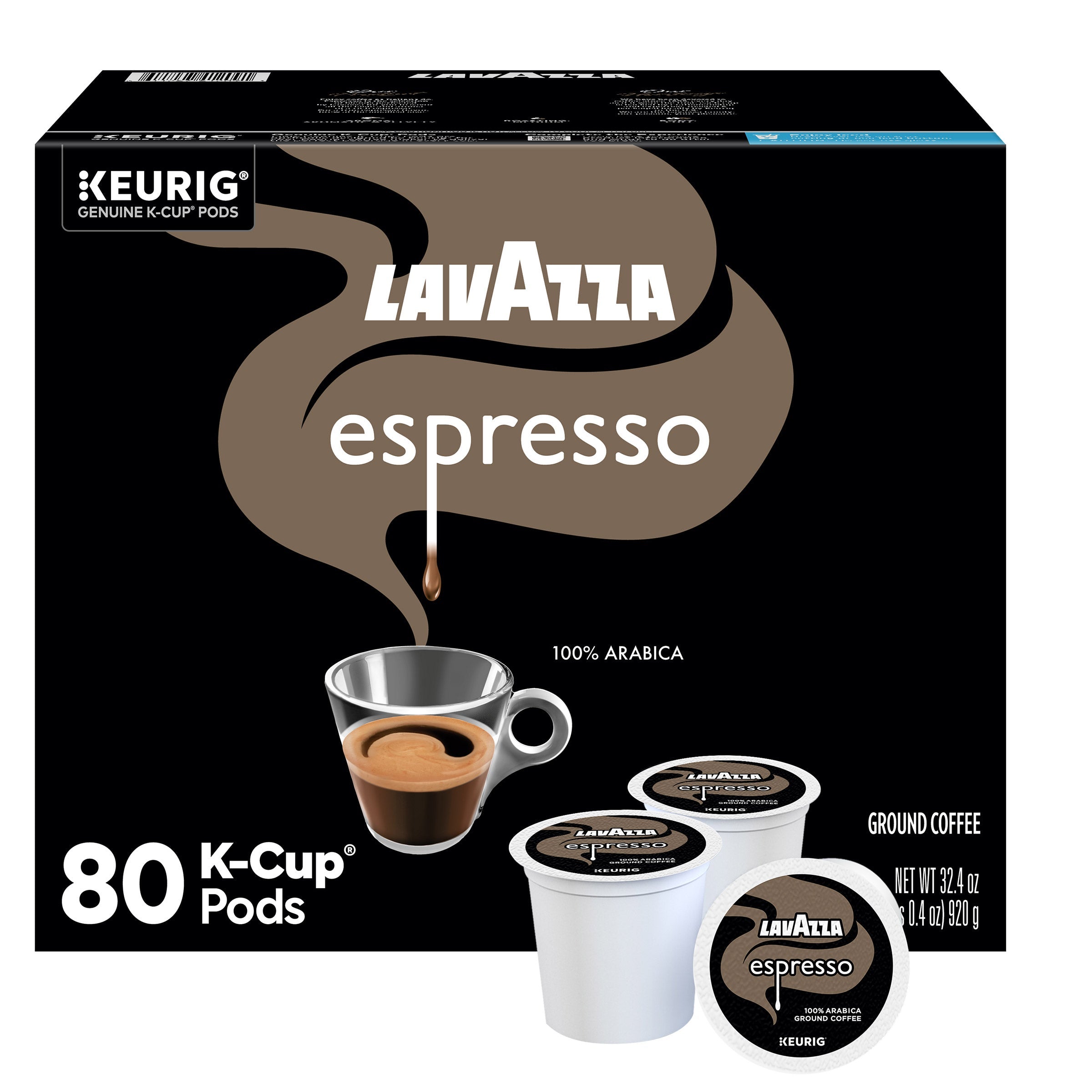 Lavazza Espresso Coffee Medium Roast K-Cup Pod, 80-count