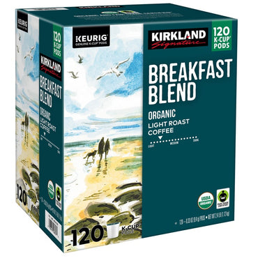 Kirkland Signature Coffee Organic Breakfast Blend K-Cup Pod, 120-count