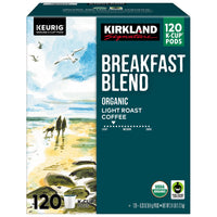 Kirkland Signature Coffee Organic Breakfast Blend K-Cup Pod, 120-count