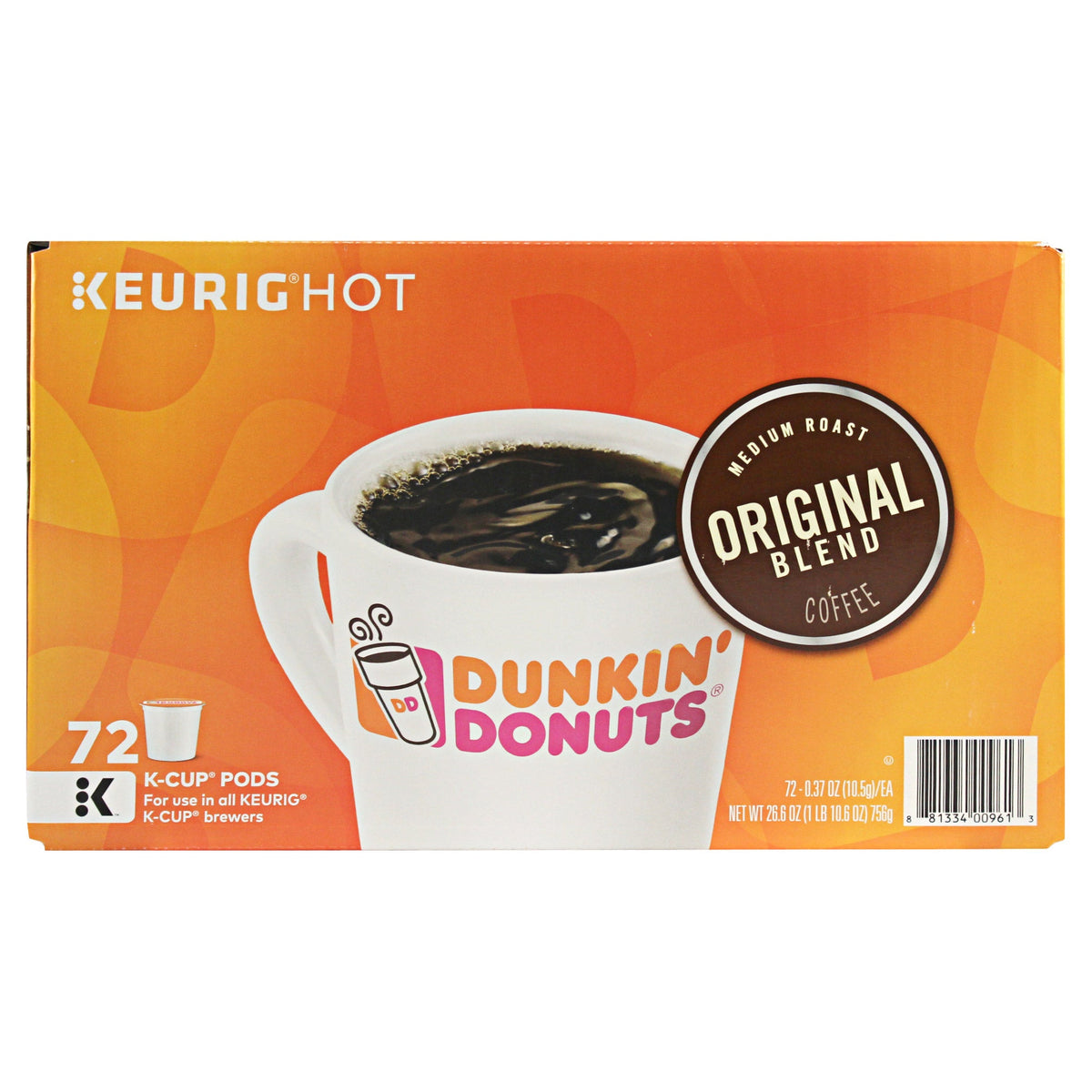 Dunkin' Donuts, Original Blend, Medium Roast, K-Cup Pods, 72ct