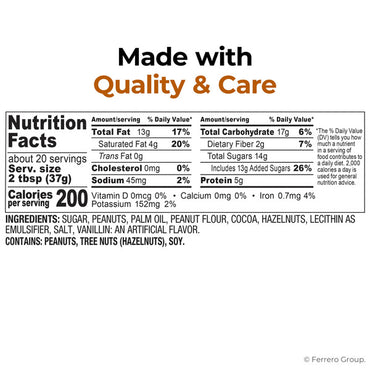 Nutella Peanut Spread with Cocoa, 26.5 oz, 2 ct