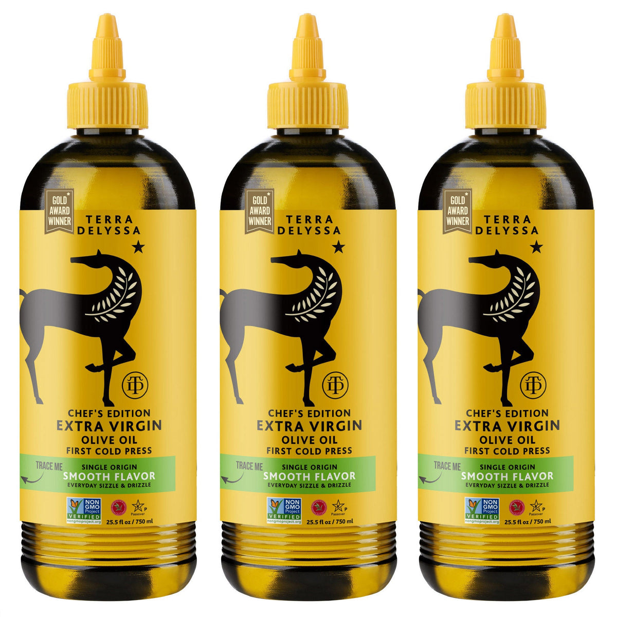 Terra Delyssa First Cold Press Extra Virgin Olive Oil, 25.5 fl oz, 3-pack