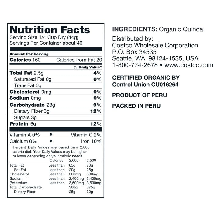 Kirkland Signature, Organic Quinoa, 4.5 lbs