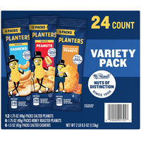 Planters Cashews and Peanuts, Variety Pack, 24 ct