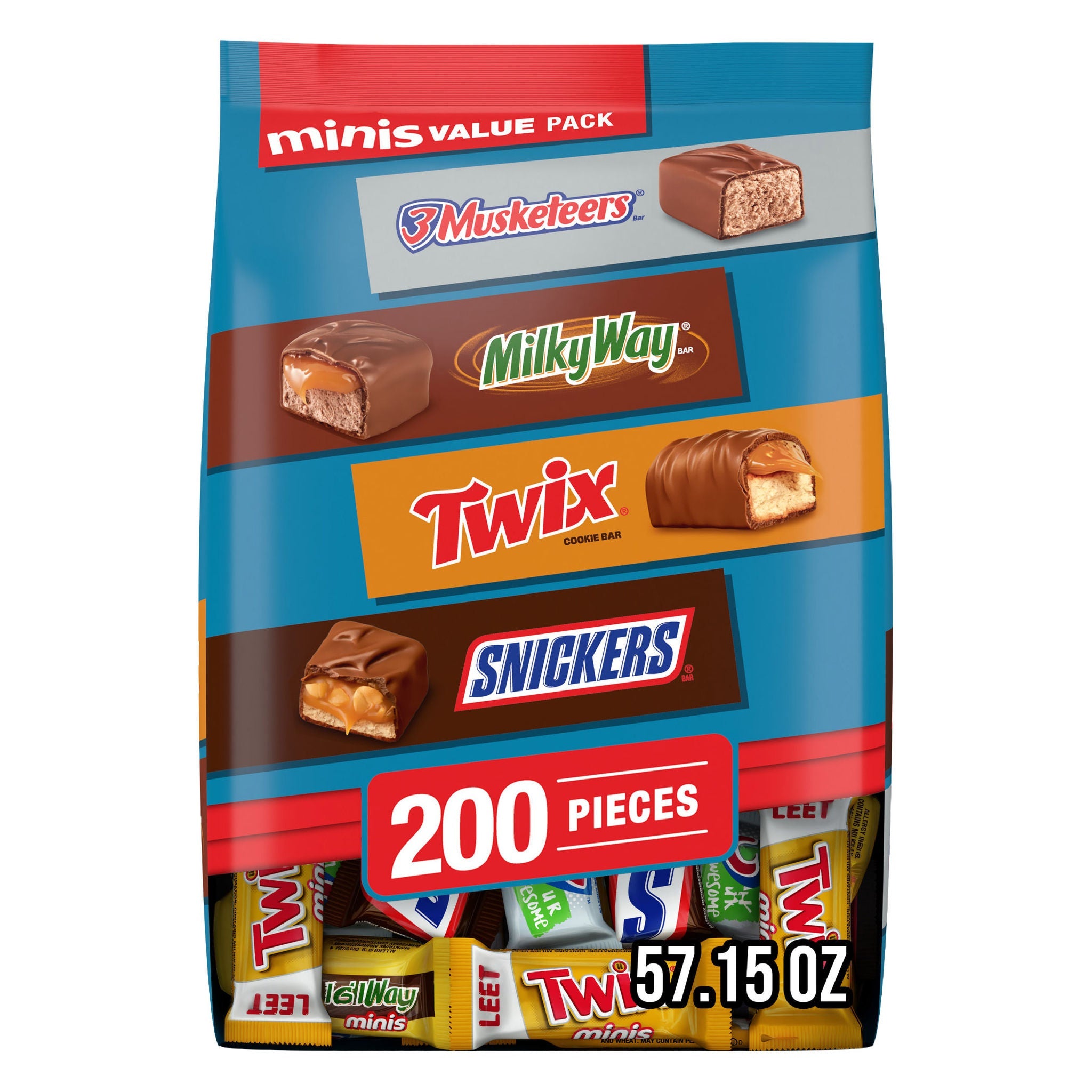 Mars Minis Chocolate Candy, Variety Pack, 200-count