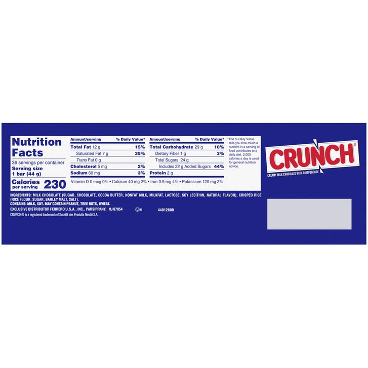 Crunch Candy Bar, 1.55 oz, 36-count