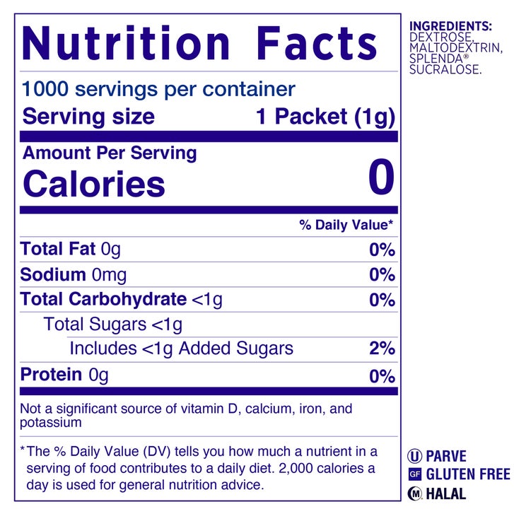 Splenda Zero Calorie Sweetener Packets, 1,000-count