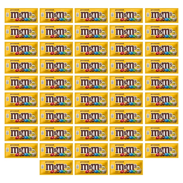 M&M's Chocolate Candy, Peanut, Full Size, 1.74 oz, 48-count