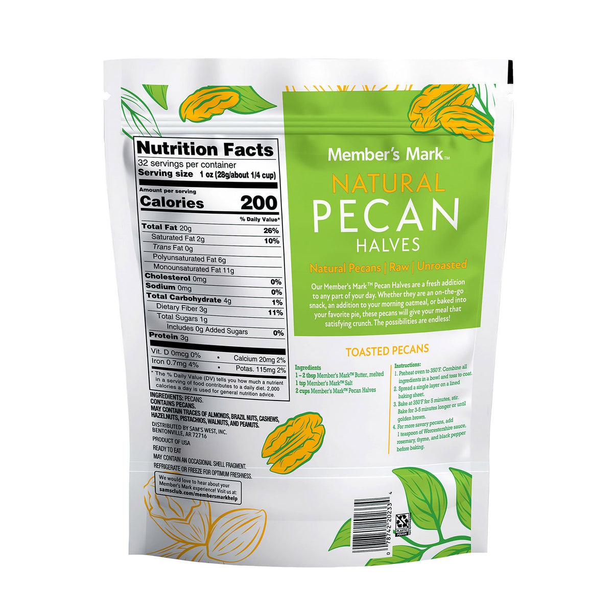 Member's Mark Natural Pecan Halves, 32 oz.
