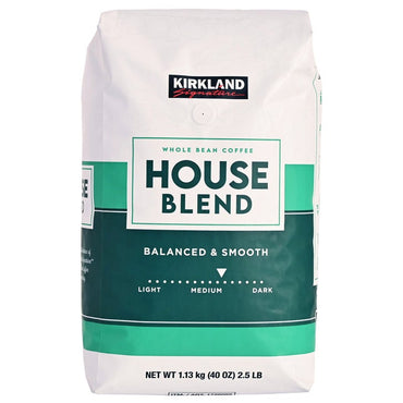 Kirkland Signature House Blend Whole Bean Coffee, Medium Roast, 2.5 lbs