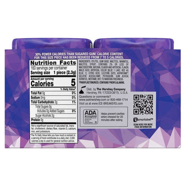 Ice Breakers Ice Cubes Sugar Free Gum, Arctic Grape, 40 pieces, 4 ct, 160 pieces