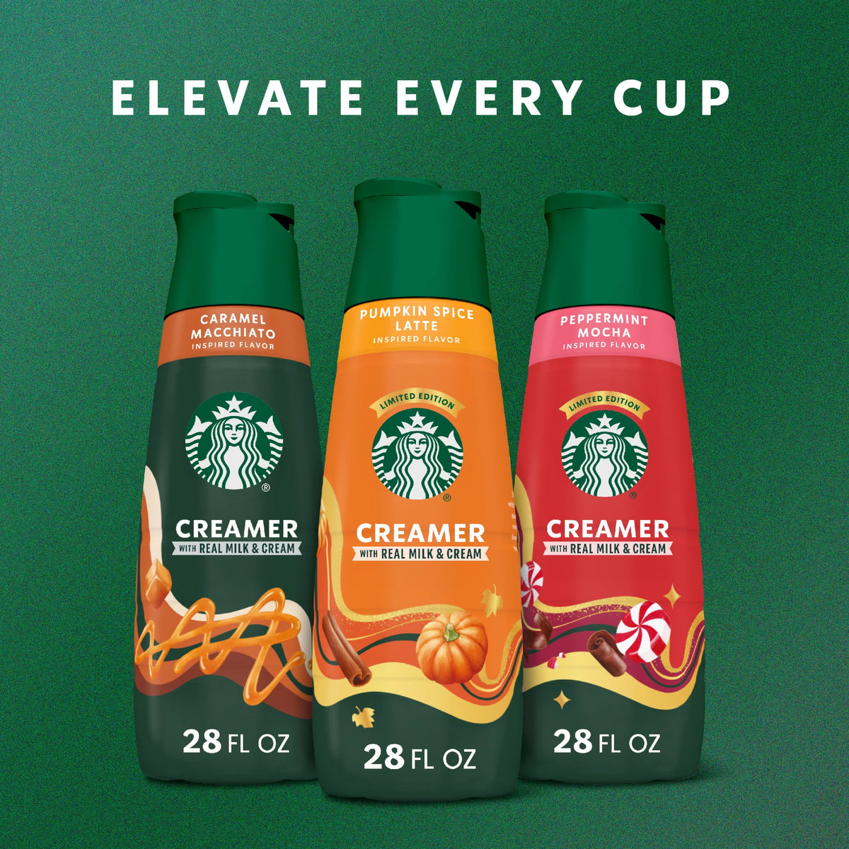 Starbucks Pumpkin Spice Latte Liquid Coffee Creamer, 28 fl oz Bottle