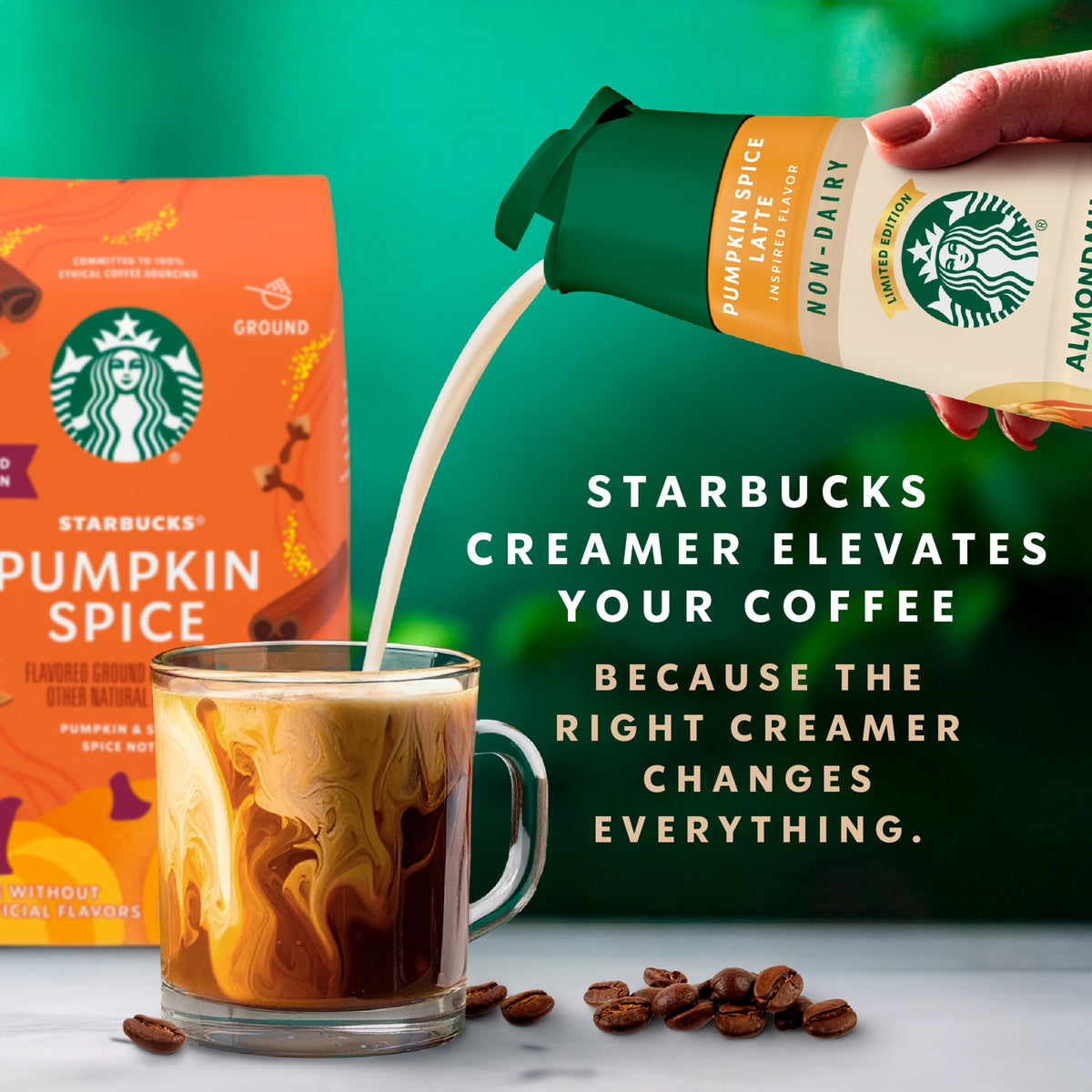Starbucks Pumpkin Spice Latte Liquid Coffee Creamer, 28 fl oz Bottle