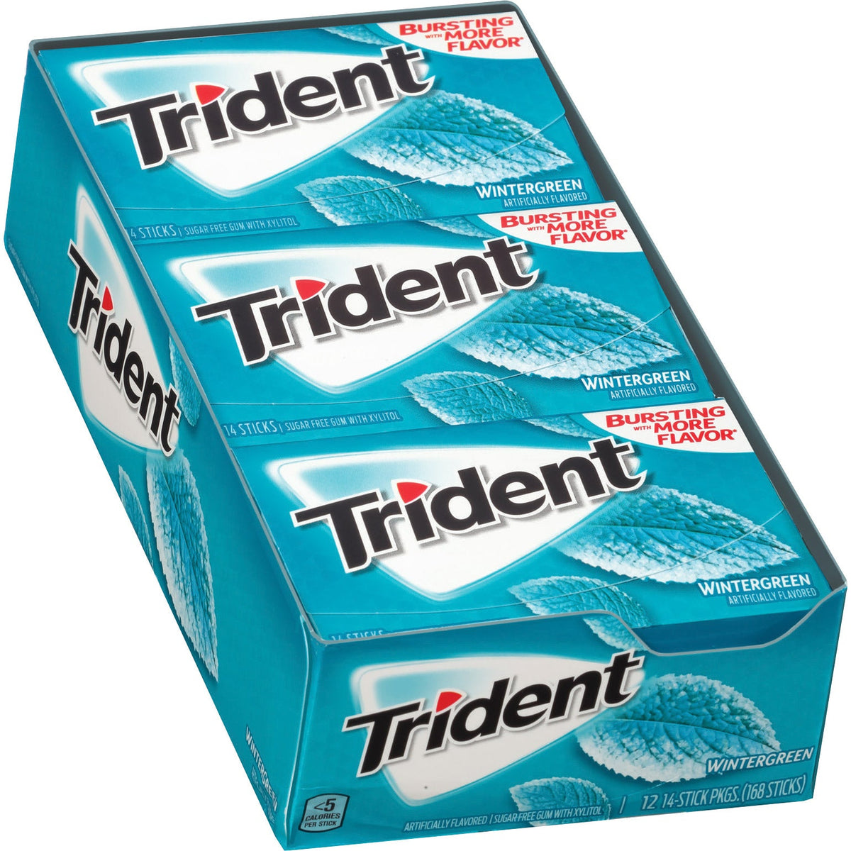 Trident Sugar Free Gum, Wintergreen, 14 Sticks, 12-count
