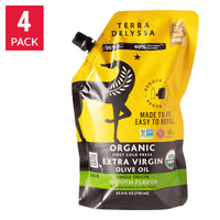 Terra Delyssa Organic Extra Virgin Olive Oil Refill Pouch, 25.5 fl oz, 4 Pack
