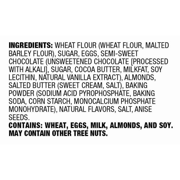 Nonni’s Biscotti, Almond Dark Chocolate, 1.34 oz, 25-count