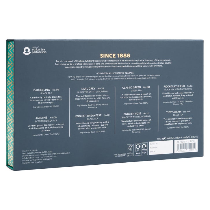 Whittard The Tea Explorer Gift Box, 40 Total Teabags