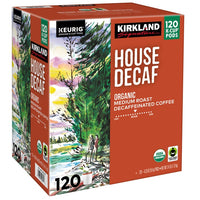 Kirkland Signature Coffee Organic House Decaf K-Cup Pod, 120-count