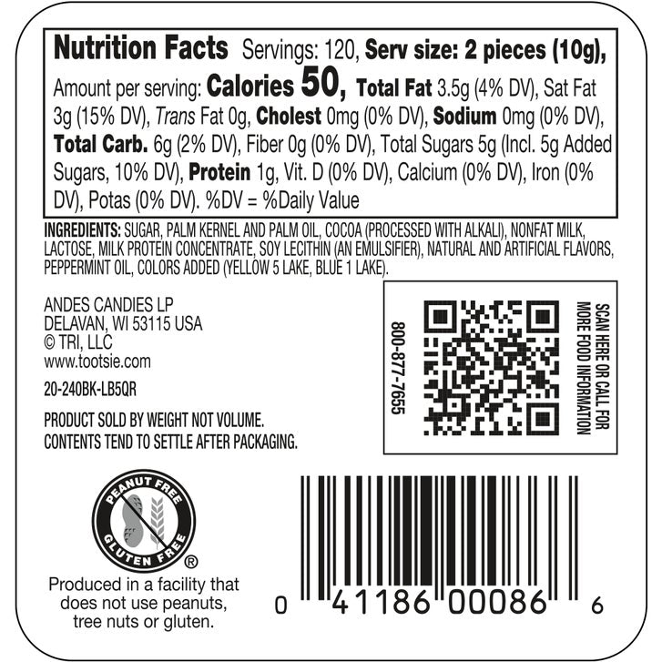 Andes Mints, Creme de Menthe, 240-count
