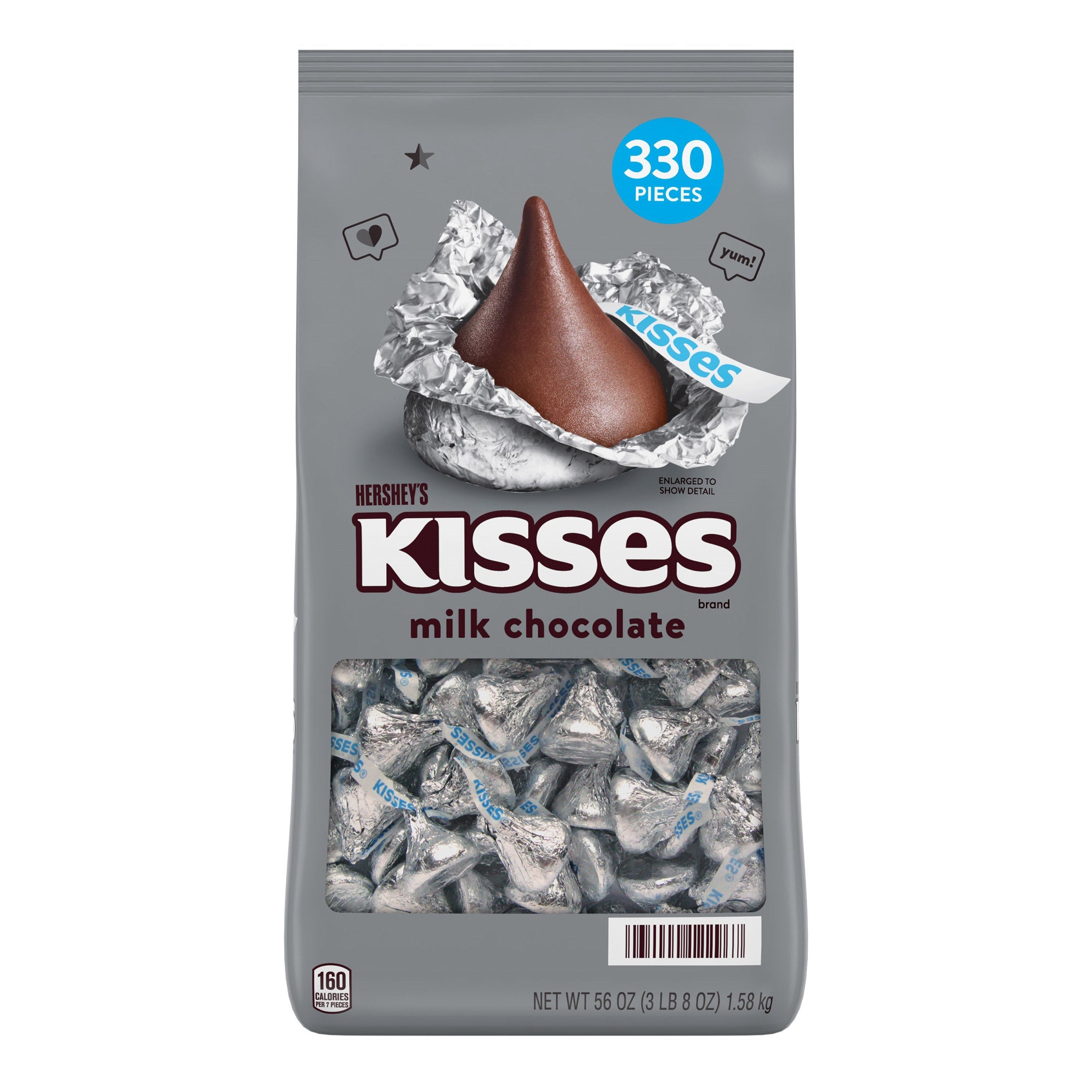 Hershey's Kisses, Milk Chocolate, 56 oz
