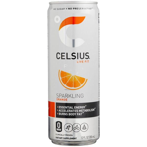 CELSIUS Energy Drink, Sparkling Orange, 12 fl oz, 24 ct