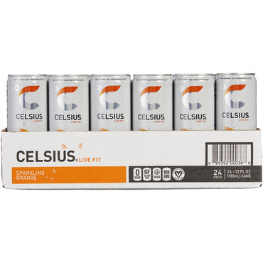 CELSIUS Energy Drink, Sparkling Orange, 12 fl oz, 24 ct