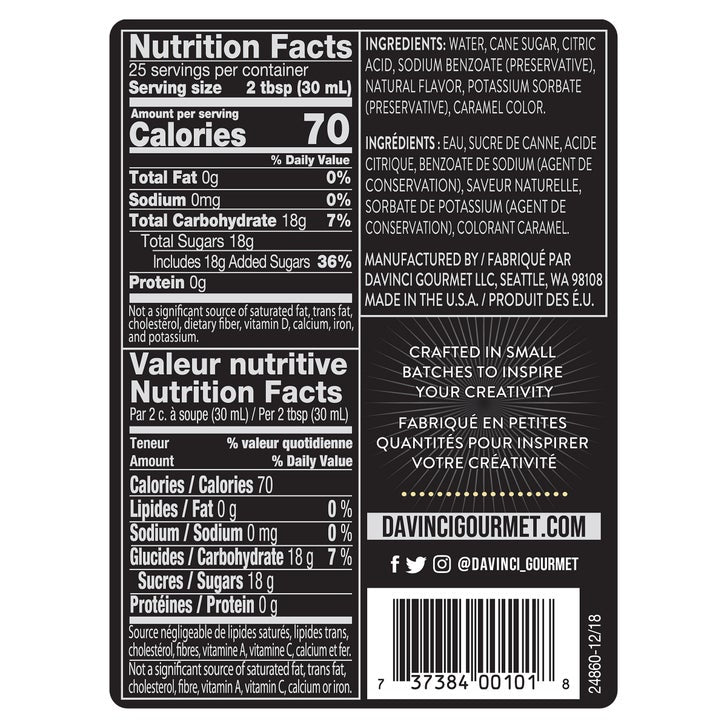 DaVinci Classic Syrup, Vanilla, 25.4 oz