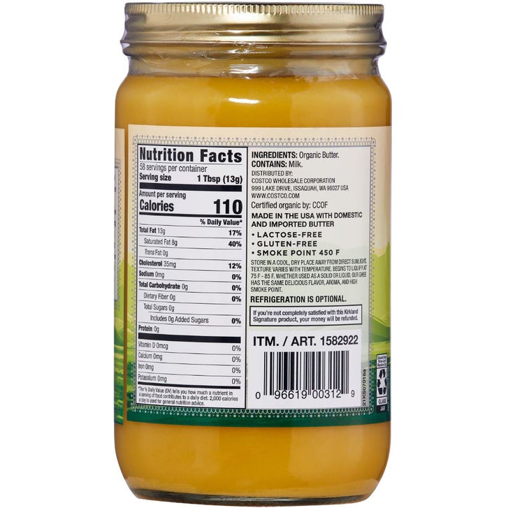 Kirkland Signature Organic Ghee Clarified Butter, 27 oz