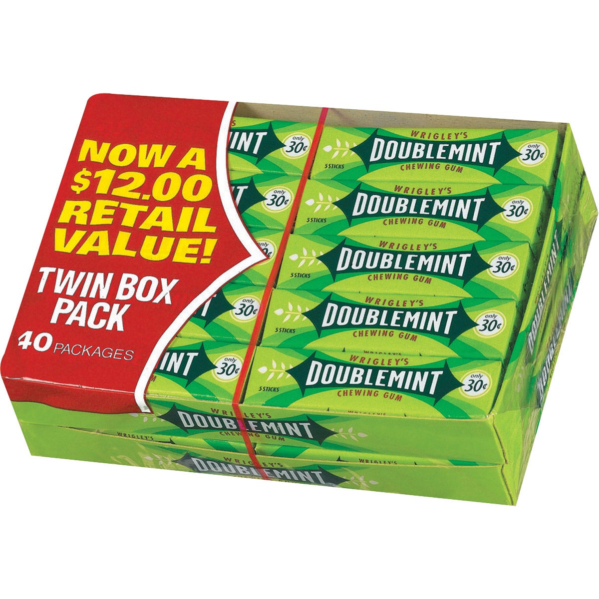 Wrigley's Doublemint Chewing Gum, 5-sticks, 40-count