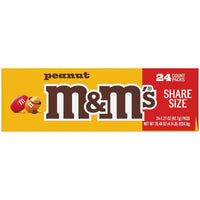 M&M's Chocolate Candy, Peanut, Share Size, 3.27 oz, 24-count