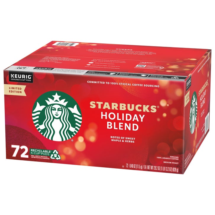 Starbucks K-Cup Coffee Pods 72ct, Limited Edition Holiday Blend Medium Roast Coffee, 100% Arabica