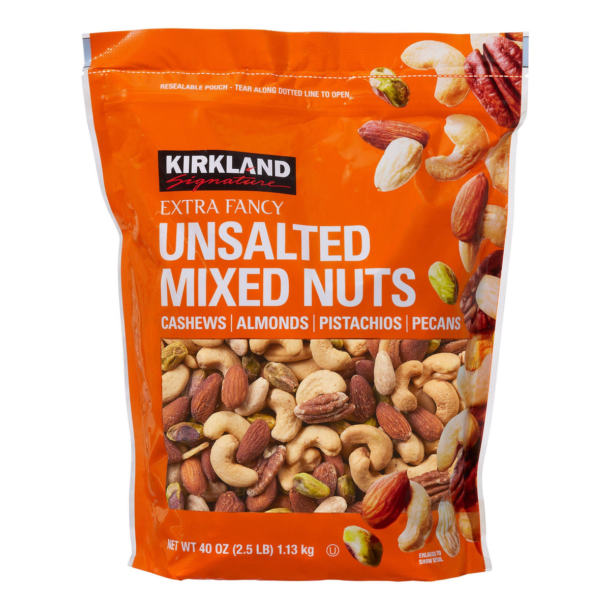 Kirkland Signature Extra Fancy Mixed Nuts, Unsalted, 2.5 lbs